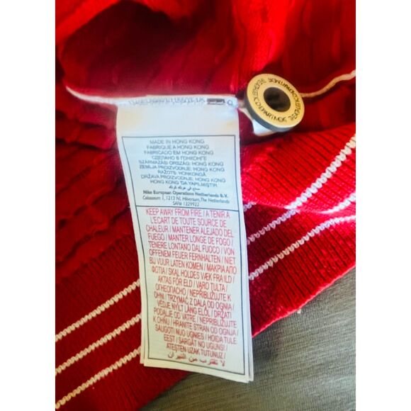 RARE Mens Nike Sportswear Athletic Department Red Contrast Sweater Cardigan Med - Picture 10 of 10